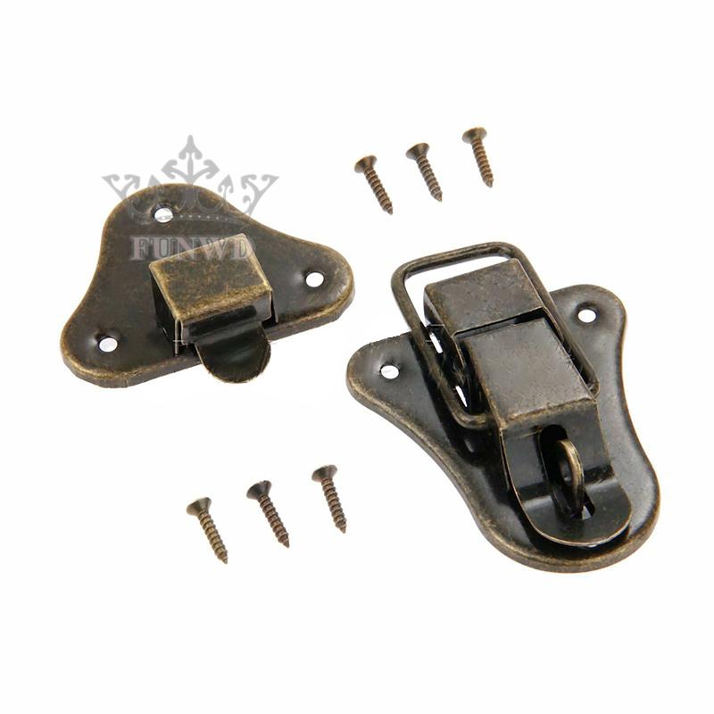 Bộ 6 khóa chốt kèm ốc vít bằng sắt cho hòm trang sức cổ điển