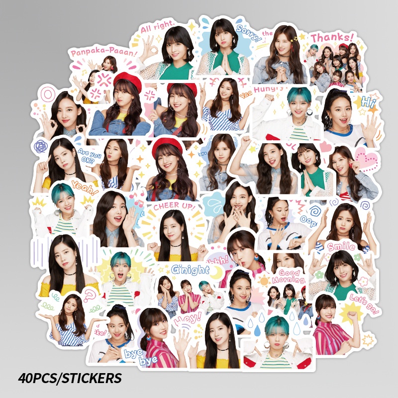 Bộ 40 Sticker Nhóm Nhạc TWICE Kpop Chống Thấm Nước