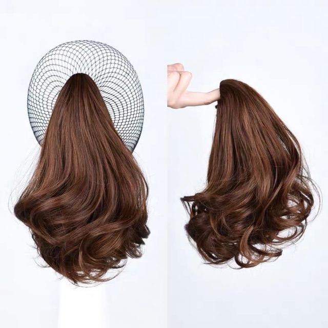 Tóc giả ngoạm xoăn lọn loại ngắn 25cm
