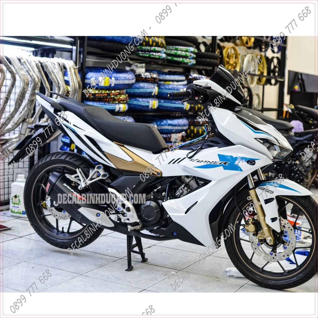 Tem Xe Máy - Decal Trùm Winner X Xanh Trắng Đơn Giản Mà Sang