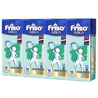 (Hàng Cận date) Lốc 4 hộp sữa bột pha sẵn Friso Gold (4x180ml) date 27/12/2021