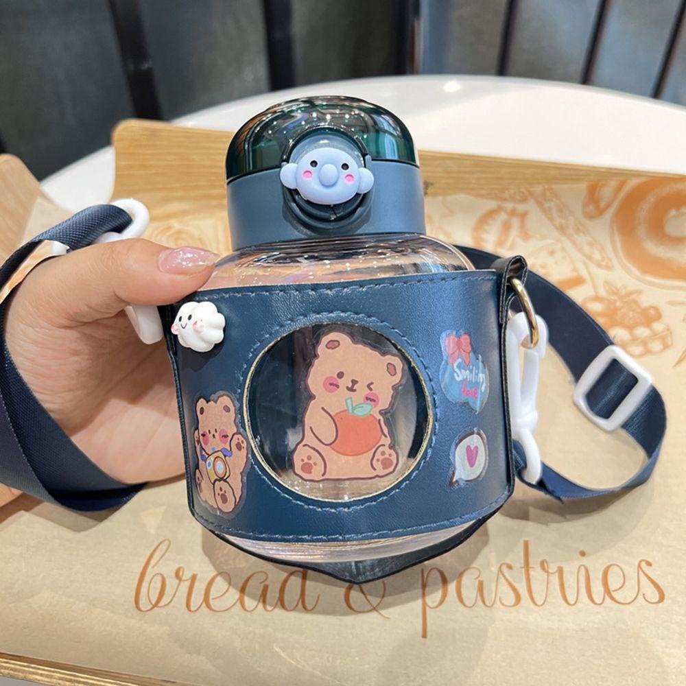 Bình Nước Thể Thao Có Ống Hút 600ML Họa Tiết Hoạt Hình Dành Cho Trẻ Em