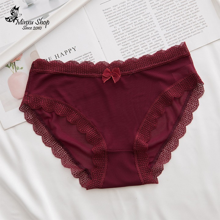 Quần lót ren sexy đáy cotton thoáng khí, dễ thương xuyên thấu gợi cảm Mã 105