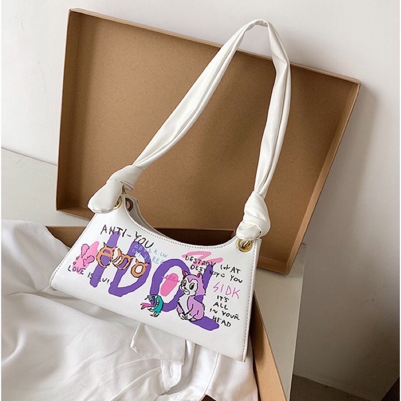 Túi kẹp nách nữ hoạ tiết idol cute phong cách hàn quốc Zuliashop8386