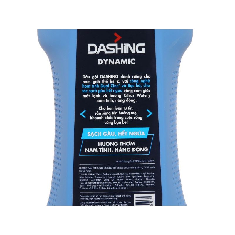 Dầu gội Dashing Men Dynamic sạch gàu 650g