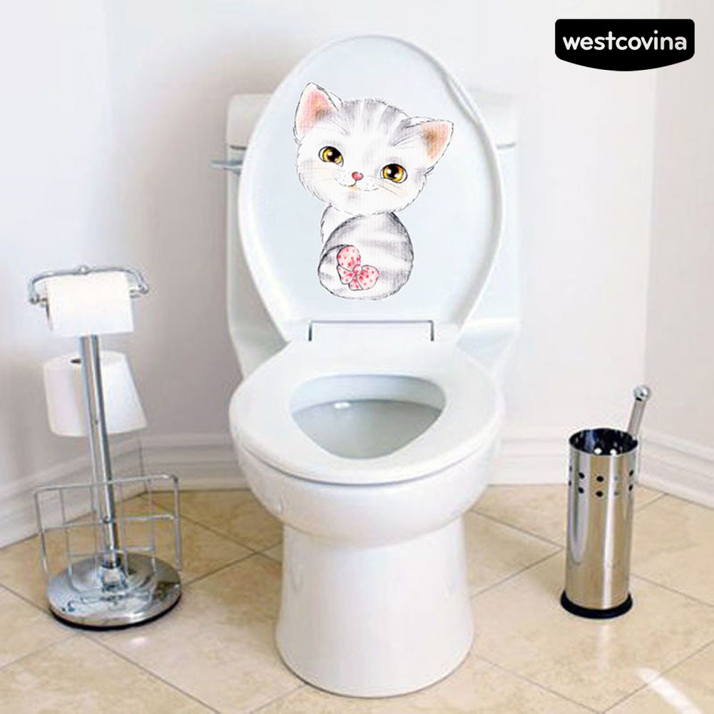 Miếng Dán Hình Mèo Dễ Thương Chống Thấm Nước Trang Trí Bồn Cầu