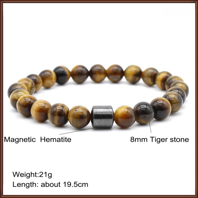 Vòng Đeo Tay Chuỗi Hạt Đá Từ Tính Tự Nhiên Dành Cho Nam Và Nữ