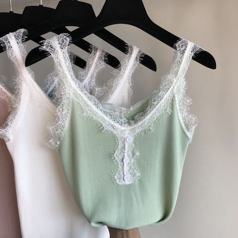 Áo Tank Top dệt kim thiết kế màu trơn thanh lịch | BigBuy360 - bigbuy360.vn