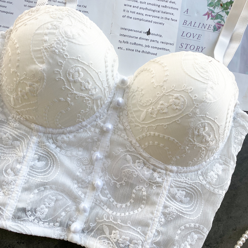 Áo lót hai dây IELGY thêu hoa phong cách cổ điển thời trang size nhỏ dành cho nữ