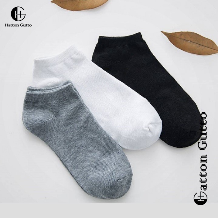 Tất vớ Hatton Gutto thể thao cổ thấp màu đơn giản thoáng khí thời trang cho nam
