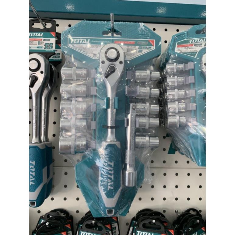 Bộ 12 cái socket 1/2&quot; &amp; cần 2 chiều TOTAL THT141121