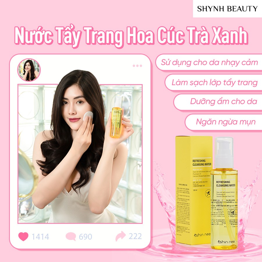 Nước tẩy trang rửa mặt Shin Nee Hoa Cúc Trà Xanh (120ml)