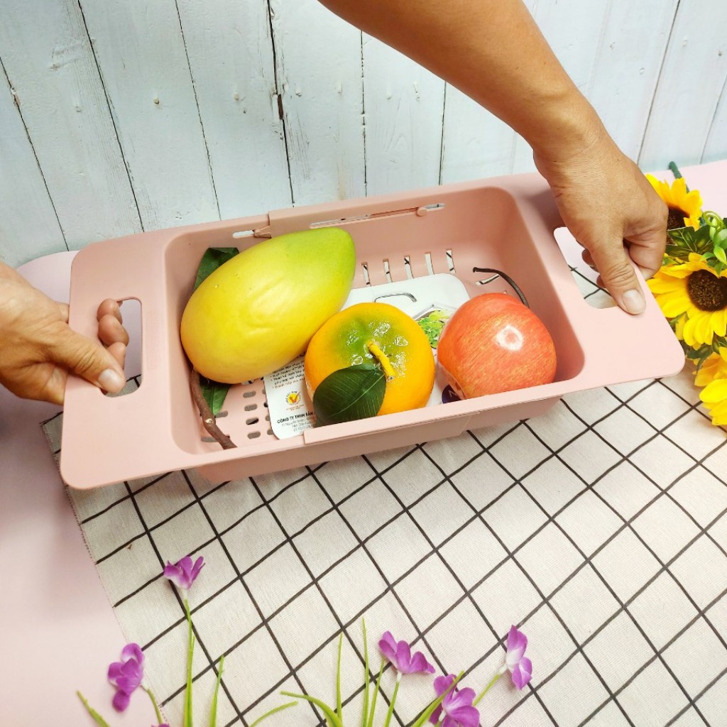 Rổ thoát nước gác bồn rửa chén thông minh đa năng đồ dùng nhà bếp