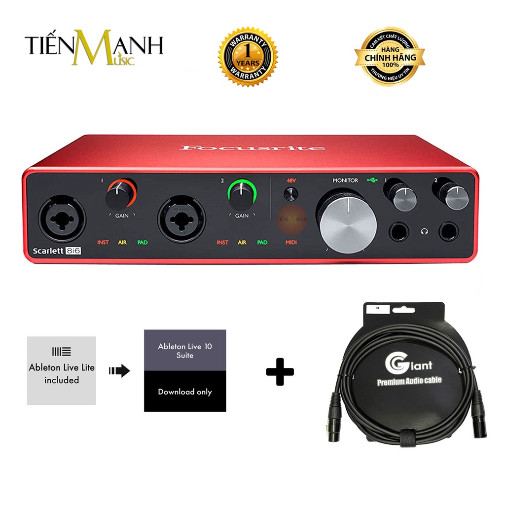 Focusrite Scarlett 8i6 Gen 3 Sound Card Âm Thanh - Focus USB Audio Interface SoundCard (3rd - Gen3)