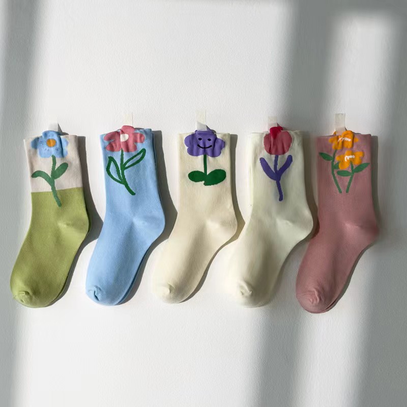 Vớ WAFNHA D488 in hoa thời trang cho nữ