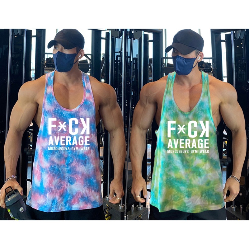 Áo Thun Ba Lỗ Họa Tiết Rằn Ri Phối Lưới Thoáng Khí Cho Nam Tập Thể Thao