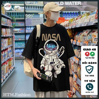 Áo thun nam tay lỡ dáng rộng, áo phông HTM form rộng Unisex cho nam/nữ NASA