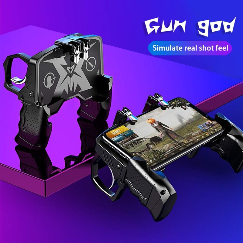 Tay cầm chơi game điện thoại K21,phụ kiện hỗ trợ chơi game nút bấm chơi game pubg e9,r11,ros,ff cho iphone và samsung