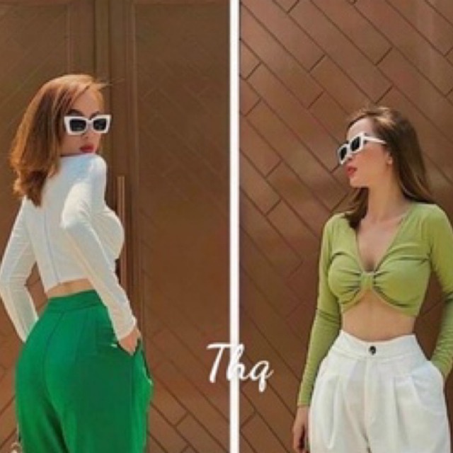 Áo croptop nơ ngực sexy cá tính
