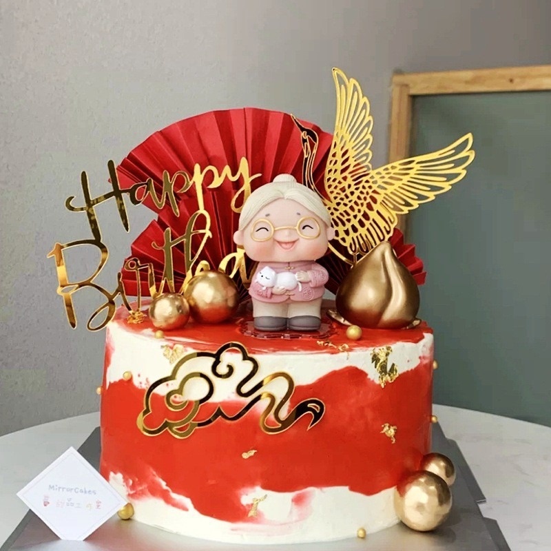 Búp Bê Trang Trí Bánh Cupcake Hình Ông Bà Dễ Thương Ấm Áp DIY