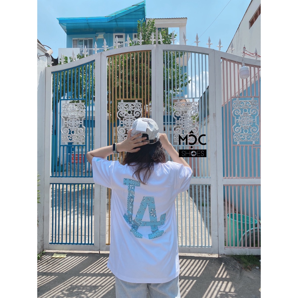 [CHÍNH HÃNG] Áo thun New Era logo LA Monogram Xanh Dương màu Trắng