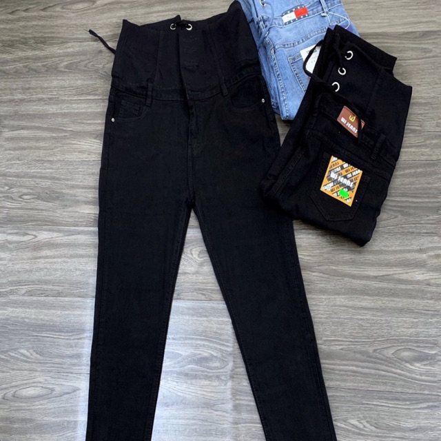 Bigsize Quần jean DD01-100 đan dây cạp cao