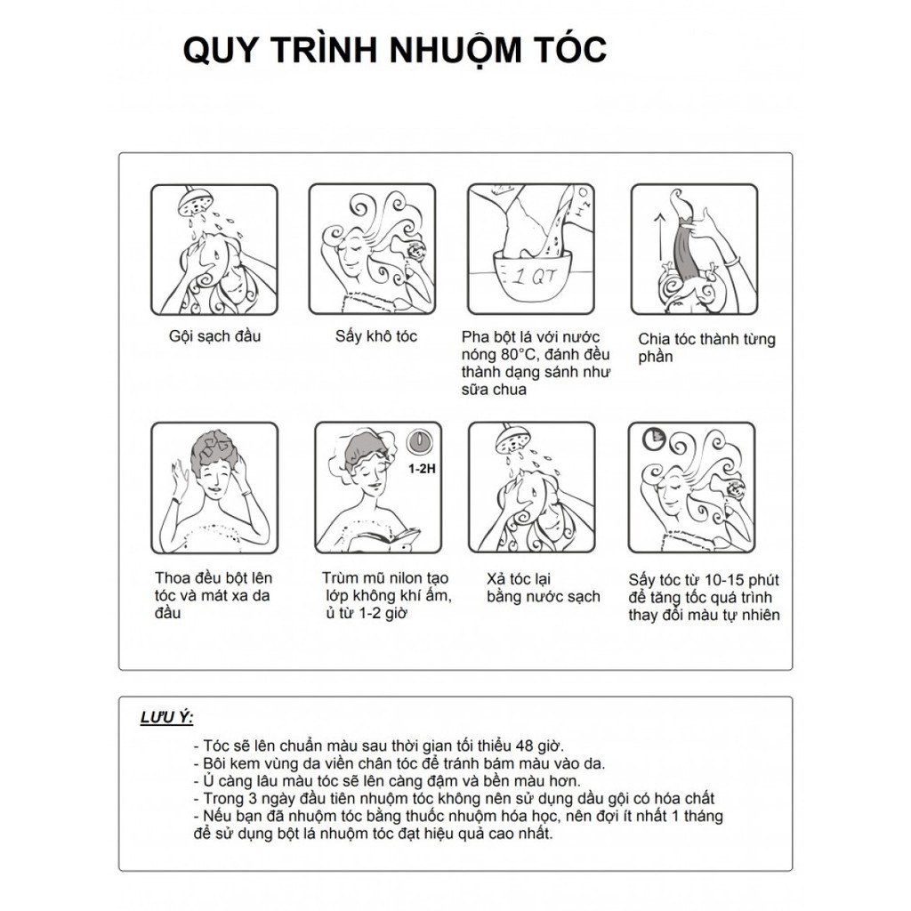 (Bán sỉ) Nhuộm tóc phủ bạc KIM 50g 100% tự nhiên từ bột lá Móng và lá Chàm (Tùy chọn nhuôm mầu NÂU hoặc ĐEN) - HS Shop