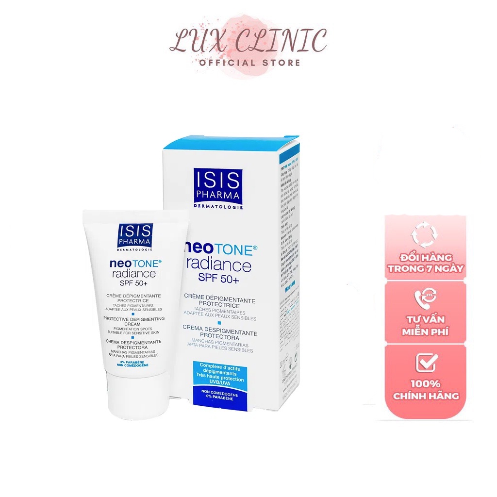 [CHÍNH HÃNG] Kem dưỡng trắng da kết hợp chống nắng - NEOTONE RADIANCE ISIS PHARMA SPF 50+