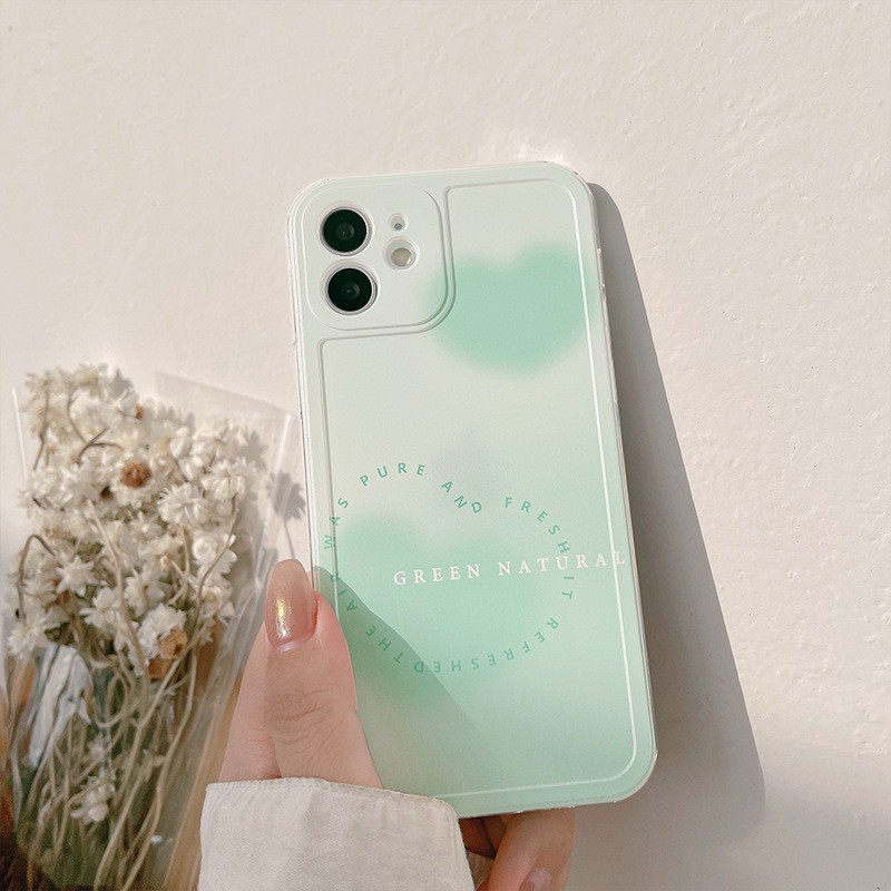 Ốp lưng iphone silicon GREEN NATURAL  6/6plus/6s/6splus/7/7plus/8/8plus/x/xr/xs/11/12/13/pro/max/plus/pro