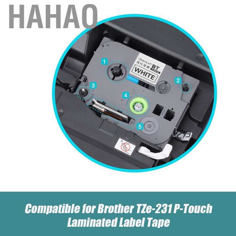 [Hahao] Hot sale Cuộn băng dán nhãn 12mm X 8m cho Brother Tze 231 P-Touch