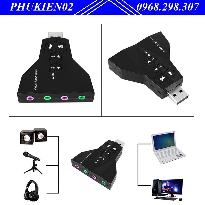 USB Sound 7.1 Phi thuyền Đầu Ra Âm Thanh Chuẩn