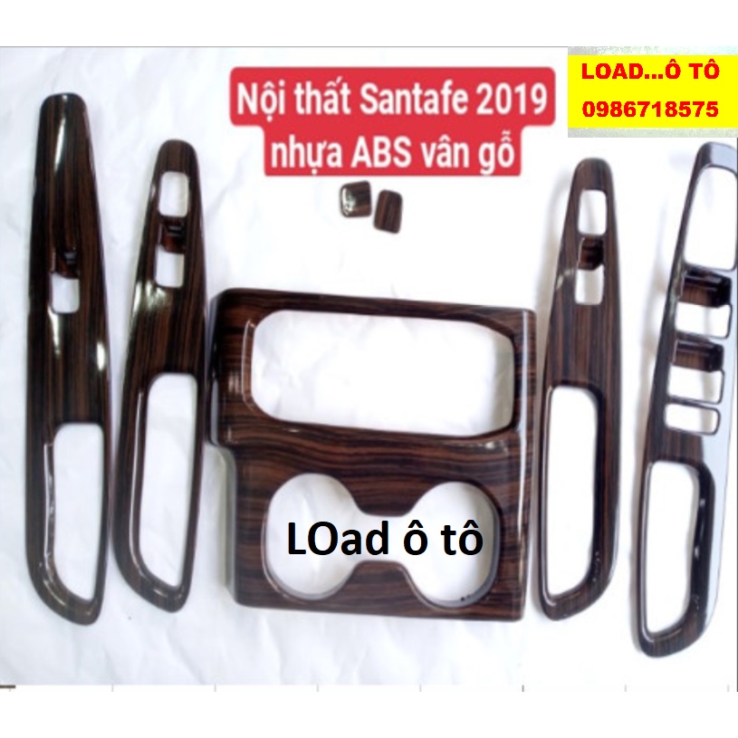 Bộ Ốp Nội Thất Xe Huyndai Santafe 2019-2020 Mẫu Vân Gỗ Cao Cấp