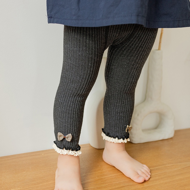 quần legging cho bé gái đính nơ xinh xắn 1-4.5 tuổi
