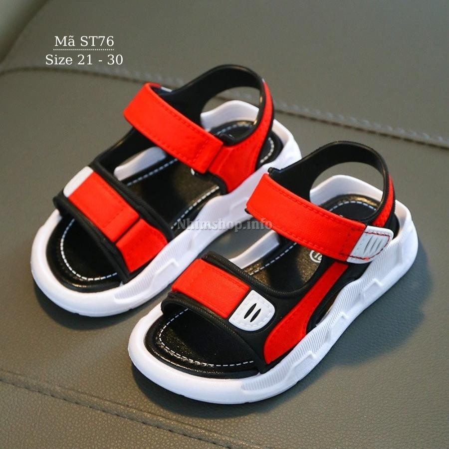 Sandal bé trai 1 - 5 tuổi quai hậu nhựa dẻo cao cấp êm nhẹ chống trơn trượt phong cách Hàn Quốc ST76