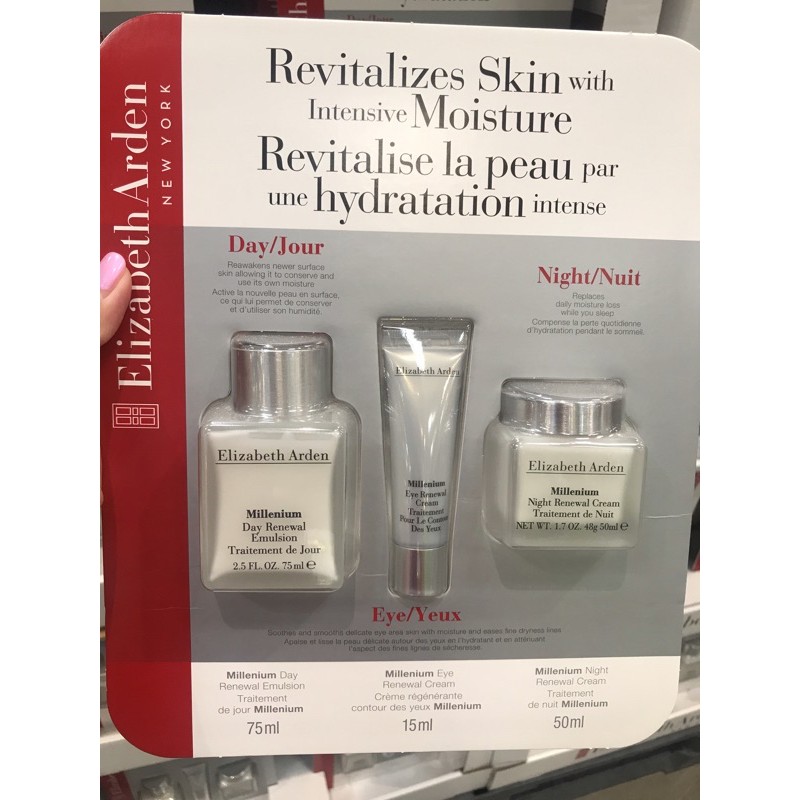 Bộ 3 kem dưỡng da ELIZABETH ARDEN Millenium Day, Night, Eye Renewal Cream Emulsion