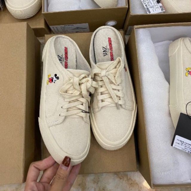 [Mã FAGREEN245 giảm 10% tối đa 30K đơn 99K] Giày thể thao hở gót Zara họa tiết chuột Mickey cho nữ | BigBuy360 - bigbuy360.vn