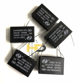 Tụ Quạt, Tụ Khởi Động 2uF 450VAC Chân Hàn Mạch PCB CBB61 Loại Tốt