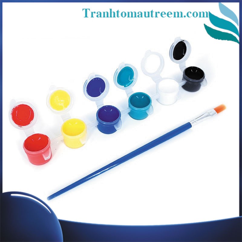Vỉ Màu Nước Vẽ Tranh Tô Màu Tô Tượng 6 Màu 2ml và 3ml Kèm Cọ Nhập Khẩu