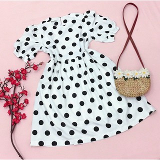 Đầm váy freesize babydoll bi đen