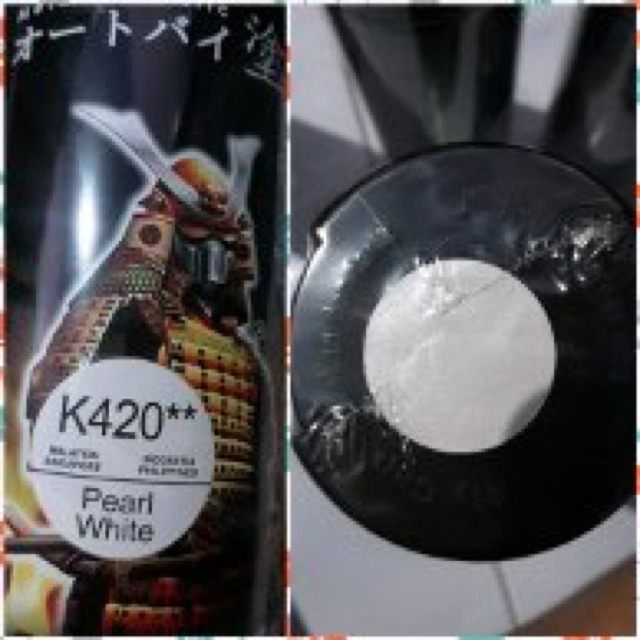 K420 _ Chai sơn xịt sơn xe máy Samurai K420 màu trắng Ngọc trai Kawasaki  giá rẻ, uy tín, giao hàng nhanh