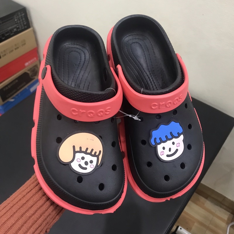 Dép Cross Nam Nữ Hàn Quốc, Sục Cá Sấu Đế Siêu Mềm Chống Trơn Trượt  Tặng Kèm Nhiều Sticker