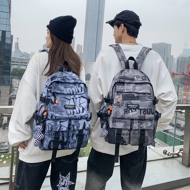 Balo Prettyzys phong cách học đường ulzzang sức chứa lớn 15.6 inch thời trang 2022 dành cho nam và nữ