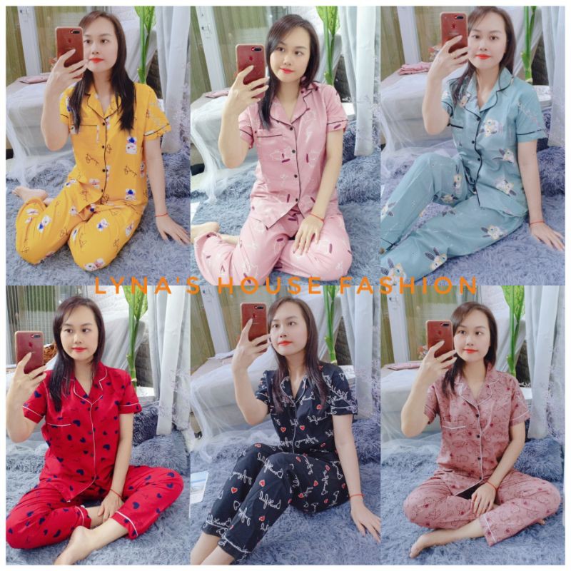Bộ Ngủ Pijama Nữ Chất Kate Thái Loại 1 🌺 FREESHIP 🌺 Đồ Mặc Nhà Áo Tay Ngắn Quần Dài