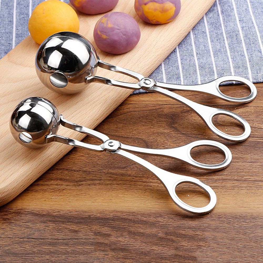 Khuôn Làm Thịt Viên Bằng Thép Không Gỉ Chống Dính Thiết Kế Đục Lỗ Tiện Dụng Diy