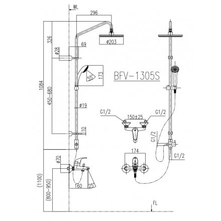 Sen Cây Nóng Lạnh INAX BFV-1305S