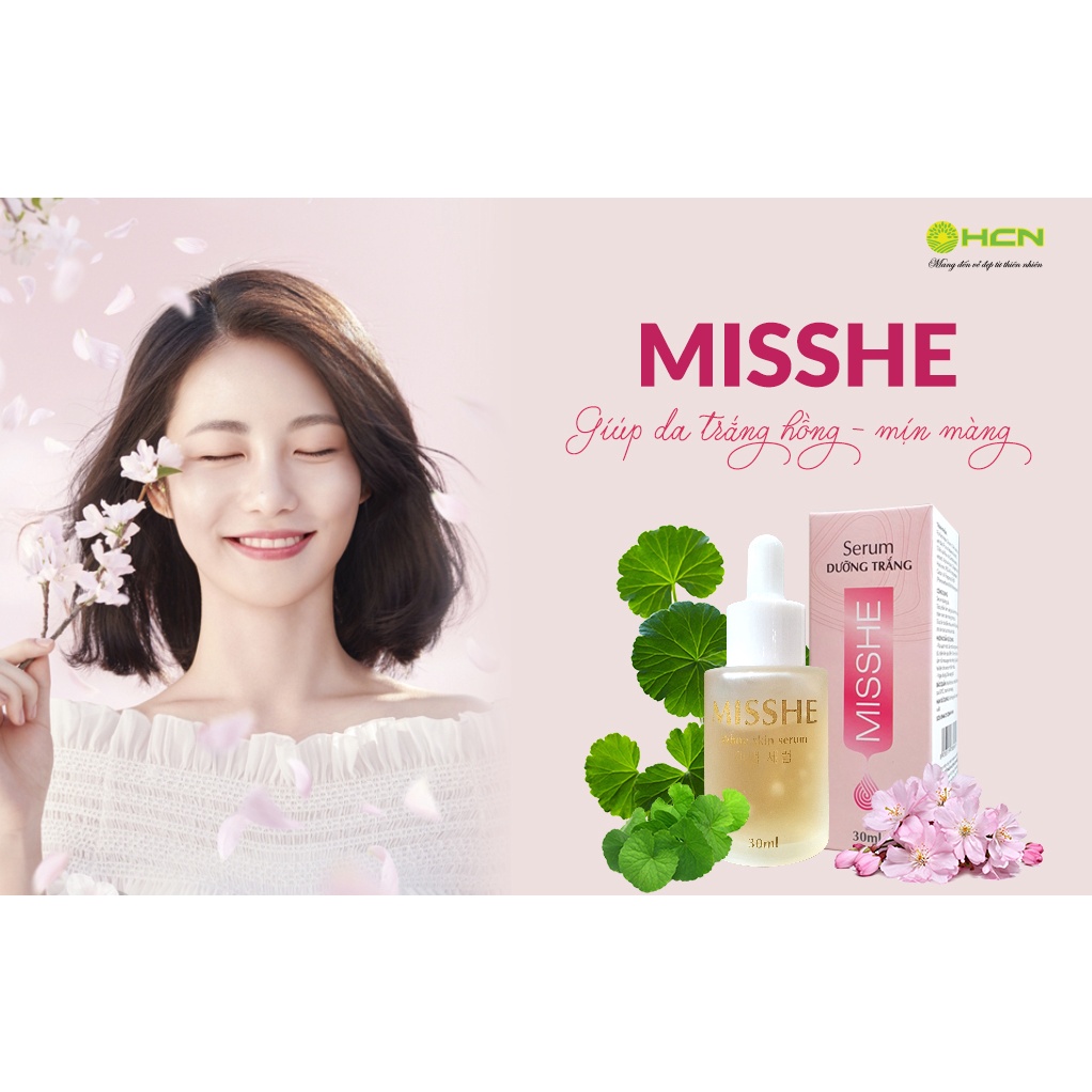 Serum dưỡng trắng MISSHE an toàn với mọi loại da, phù hợp với mọi loại da bởi chiết xuất hoàn toàn từ thiên nhiên