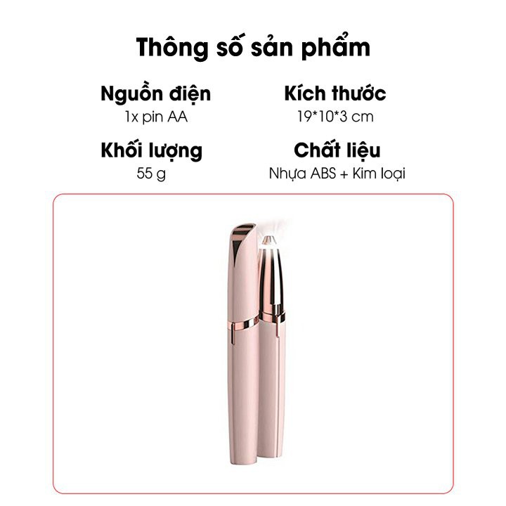 [HÀNG CAO CẤP] Bút tỉa lông mày lông mũi lông tơ ria mép FlawlessBrows cực bén máy tỉa lông khỏe sạc điện hiệu quả cao