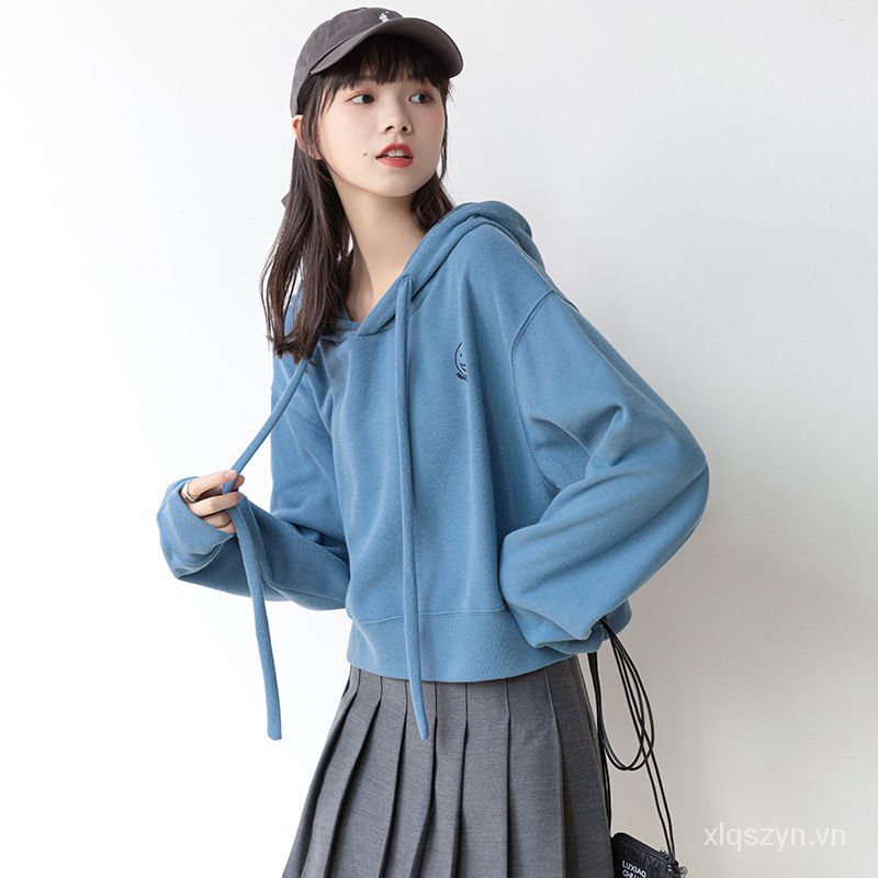 lian mao yi Áo khoác hoodie mỏng dáng rộng phong cách phương Tây thời trang thu đông Hàn Quốc cho nữ 2021Spring