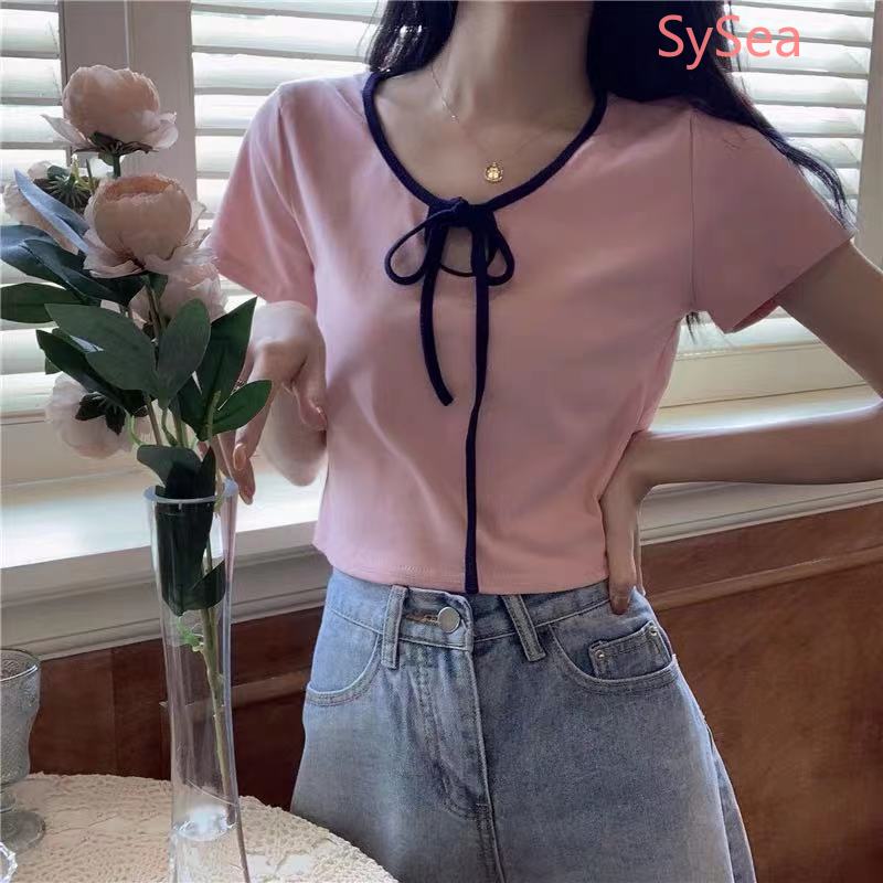 Áo Sơ Mi Croptop Ngắn Tay Thời Trang Mùa Hè Cho Học Sinh