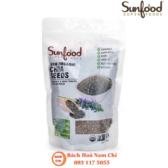 Hạt Chia Trắng Sunfood Mỹ 454g Hàng Chuẩn